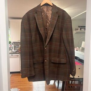 Paul Fredrick Brown Plaid Sport Coat